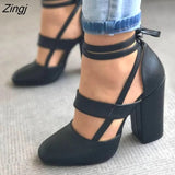 Women Pumps Plus Size 35-43 Women Heels Chaussures Femme Gladiator Summer High Heels For Party Wedding Shoes Women Thick
