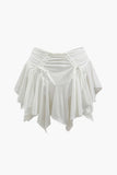 Ruched Drawstring Asymmetrical Mini