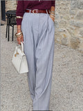 Women's Clothing Hot Loose Feeling High-Rise Temperament Broad-Legged Suit Pants Women Breathable Hanging