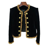 Star Fashion New Heavy Industry Nail Polish Velvet Short Jacket Jacket