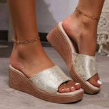 Head Print Thick-Bottomed Pine Cake Pedaled Roman Shoes Women 2025 Summer New Large-Size Wearing Cold