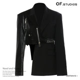New Locomotive Feeling Neutral Handsome Irregular Suit Jacket Top Female