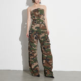 Personality Hipster Wind Series 2025 Autumn Chest Button Door Multi-Pocket Women's Casual