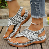 Word Sandals Women 2025 New National Style Embroidery Flowers After Stumbling Slopes And Sandals