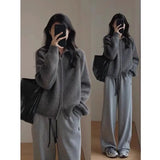 Woman Retro Hong Kong Flavor New Chic Korean Version Of The Collar Zipper Knitted Open Shirt Lazy Wind Loose Thick