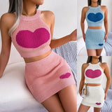 Shooting Spring And Summer Casual Love Bump Color Umbilled Coat Ass Skirt Suit Women's