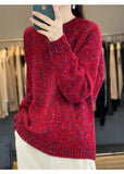And Winter Women's Beads Knitwear 2025 New High-End Feel Super-Good-Looking Retro Lazy Wind Wearing Purple