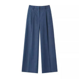 Women's Autumn 2025 Folding Wide Leg Trousers + Short Coat