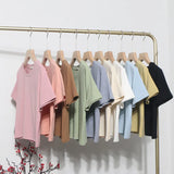 Solid Short-Sleeved T-Shirt Burst Small Short Sweet Spicy Slim Slim Thin Collar Top