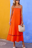 Women's Lace-Lace-Collateral Solid Sleeveless Dress Fashion Dress