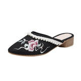 Zingj Sweet Fashion Lady Embroidered Cloth Shoes Bag Toe Slippers Wear Sandals New Summer