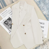 Zingj And Fall 2024 New Gray Korean Version British Style Suit Jacket Women's French Texture Fashion