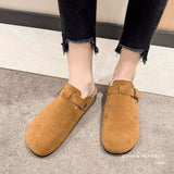 Thick-Bottomed Bag Head Half Slippers Women Wearing Spring And Summer Lazy Cork Flat Bottom Casual Cold