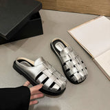 Soft French Gentle Breathable Sandals Women In Summer Wearing Thick Bottom Beach Bag Head