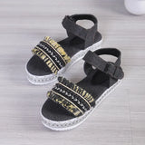 Zingj Sandals Women Popular Summer New Casual Round Head Thick Bottom Fish Mouth Color A Word With Fashion Buckle