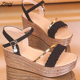 Heels Women Summer Shoes Wedges Bohemian Women Sandals Flat Platforms Diamond Beach Sandles Open Toe Women