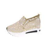 Shoes Female Summer Breathable Korean Hollow Out Gauze Small White Shoes Casual Set Heel Comfortable Platform Bottom Women's