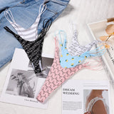 Cotton Double Fine With Sexy Thong Lady English Letter Logo Thong Love T Trousers Women Cotton