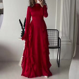 Women's Dress 2025 New Lace Horn Sleeves Fashion French Temperament