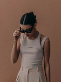 Summer Street Sports Sleeveless Vest Hottie Sexy Sleeveless Outside Wear Temperament Bottom
