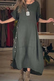 2025 Women's Summer Style Relaxed Casual Solid-Sleeved Cotton
