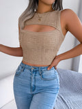 Wind Shooting Spring And Summer Sexy Hollow Sleeveless Collection On The Body Of The Umbilly Knitted
