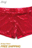 Women Sequin Shorts Slim Fit Casual Elastic Shiny Sequins Summer Skinny Glitter Shorts Nightclub Streetwear