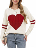 And Winter Valentine's Day Sweater Girl Bumps Love To The Wedding Round Collar Knitted