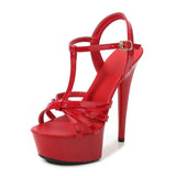 Zingj Artifact Model High Heels Thin Heel Sexy Waterproof Table 13Cm15cm Sandal Female