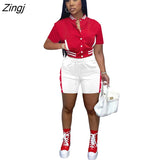 Women Sportsuit Two Piece Set Jacket Coat + Pants Sporty Streetwear Matching Suit Summer Clothes For Women