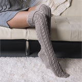 Zingj Selling Autumn And Winter Fashion Twist Knitting In The Long Tube Over The Knee Pile Pile Wool Socks For