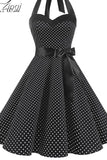 Dress Women 2023 Summer Sexy Polka Dot Print Halter Party Dresses Vestidos Robe Pin Up Rockabilly Y2K