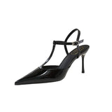 Version Of The French Sharp Head With Back Empty Tripled Sandals Women 2025 New Gentle High Heel