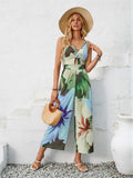 Fashion Casual Hot Selling Women's 24 New Print Strap Hollow Out Jumpsuit Trend Women's