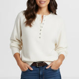 Women's Autumn And Winter Casual Round-Neck Sweater Henry Shirt Button Knitted