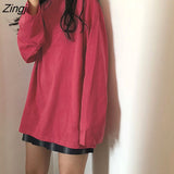 T-shirts Women Chic Candy Color Long Sleeve Solid Basic Fall Ladies Tops Korean Trendy Femme Tees O-Neck Футболка Simple
