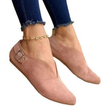Casual Women's Shoes Spring And Summer New Velvet-Faced Pointed Single Shoes Flat Heel Women's Shoes One Foot