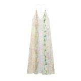 New Flower Print Splicing Dress