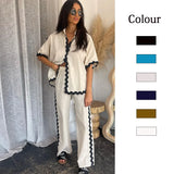 Zingj Spring And Summer New Comfortable Casual Single Breasted Lace Splicing Trousers Shirt Coat