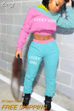 Sporty 2 Piece Set Hoodies and Sweatpants Fall Winter Clothes Women Two Piece Outfits Casual Tracksuits