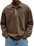 New Men's Casual Long-Sleeved Button-Down Shirt Polo