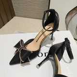 Zingj Elegant Dress Bridesmaid Sandals Fairy Wind Word Buckle Heels Hollow