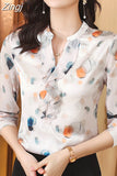 for Women 2023 Fall V-neck Women's Luxury Blouses Flower Women Tops Elegant and Youth Woman Blouses Basic Female