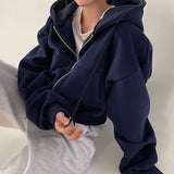 New Women's Coat Temperament Elegant Solid Color Lazy Hooded Sportswear Women's Coat
