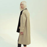 Autumn And Winter British Style Retro Sense Splicing Color Asymmetrical Personality Windsuit Suit Jacket Female