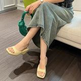 Head High Cool Slippers Women Summer New Korean Version Of Simple Toe Slope And Thick Bottom Type Wearing Slippers