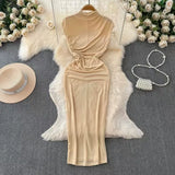 Goddess Of The Royal Sister Dress Fan Temperament Heart Folds To Receive The Waist Thin Long Bag Of The Hip