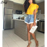Tops Sexy Cut Out Side Button Up White Shirt Women Fashion Clothing Sleeveless Streetwear Women's