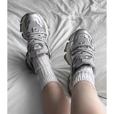 Full Of Futuristic ~ 2025 Thick-Soled Casual Sneakers Silver Old Dad Shoes ~ Sole Design