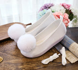 Zingj Shoes, Hanfu Shoes Ancient Style Ancient Costume Flat National Style Pure Color Lovely Girl Bright Cloth
